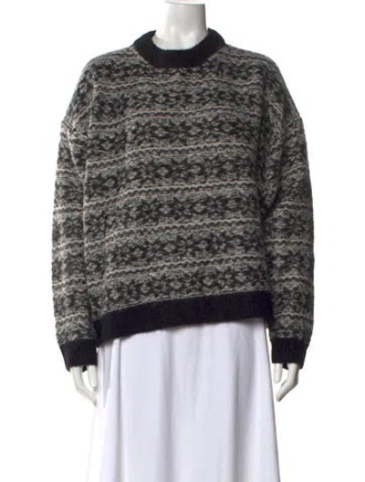 Pre-owned Staud Nylon Striped Sweater In Black