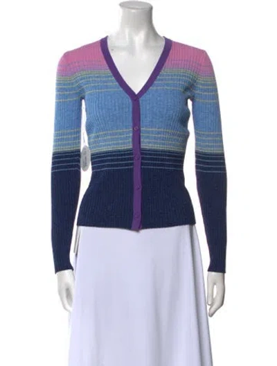 Pre-owned Staud Nylon Striped Sweater In Blue