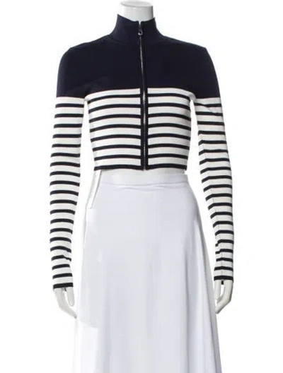 Pre-owned Staud Nylon Striped Sweater In Blue