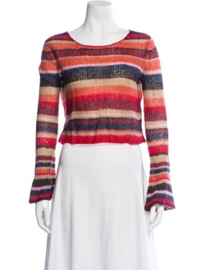 Pre-owned Staud Nylon Striped Sweater In Multi