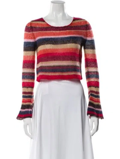 Pre-owned Staud Nylon Striped Sweater In Red