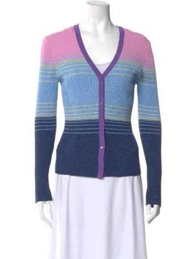 Pre-owned Staud Nylon Striped Top In Blue