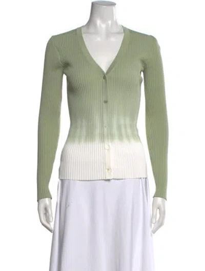 Pre-owned Staud Nylon Tie-dye Print Sweater In Green