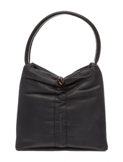 Pre-owned Staud Nylon Top Handle Bag In Black