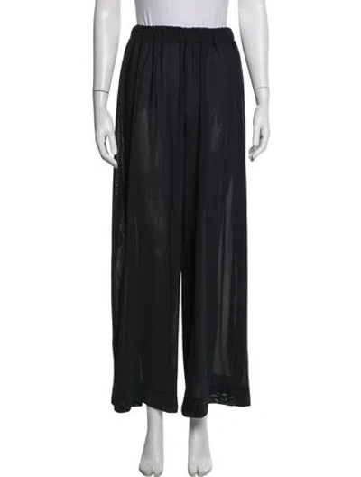 Pre-owned Staud Nylon Wide Leg Pants In Black