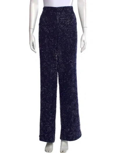 Pre-owned Staud Nylon Wide Leg Pants In Blue