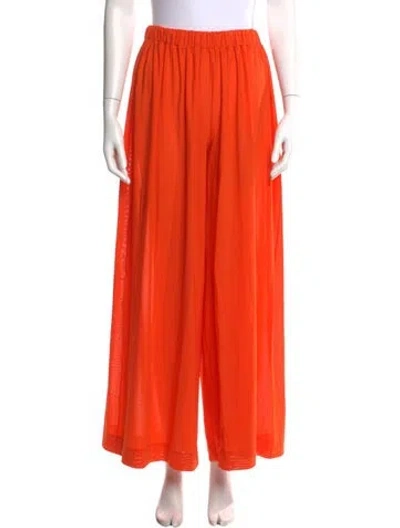 Pre-owned Staud Nylon Wide Leg Pants In Orange