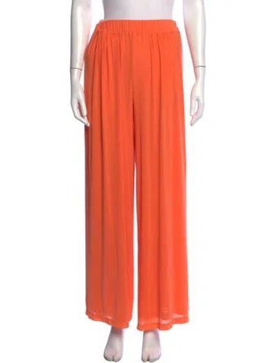 Pre-owned Staud Nylon Wide Leg Pants In Orange