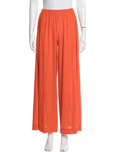Pre-owned Staud Nylon Wide Leg Pants In Orange