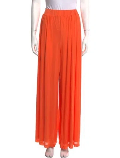 Pre-owned Staud Nylon Wide Leg Pants In Orange
