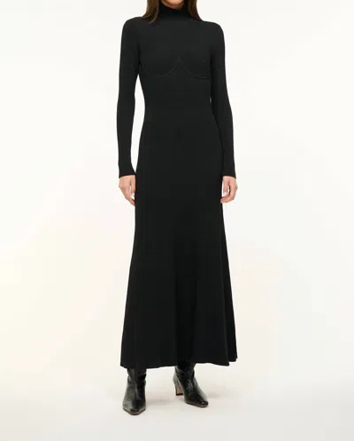 STAUD OBSIDIAN MAXI DRESS IN BLACK