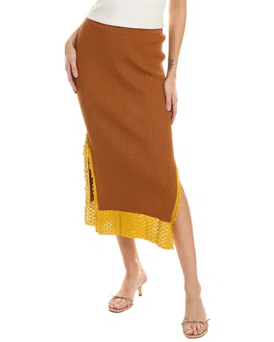Staud Oceanside Skirt In Brown