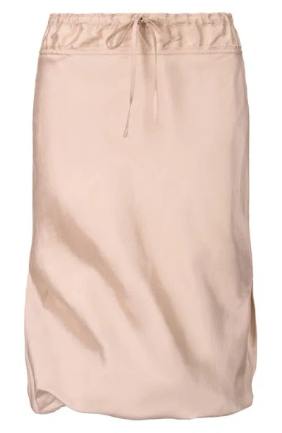 Staud Odette Silk Midi Skirt In Sandrose