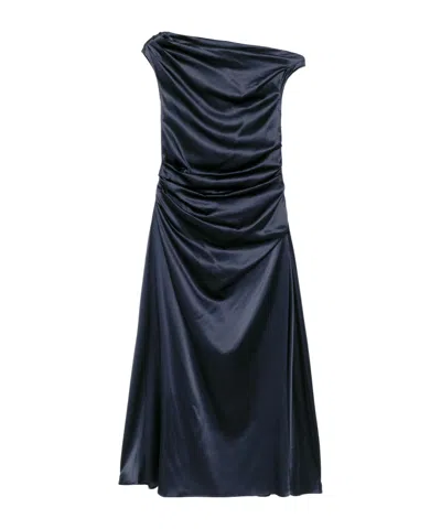 Staud Off-shoulder Dress In Blue