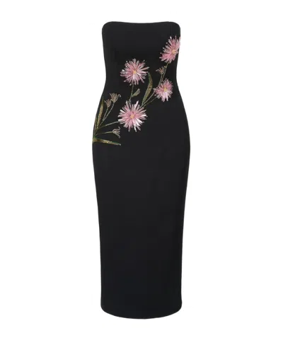 Staud Off-the-shoulder Midi Dress In Black