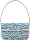 Staud Striped Handbag In Ltblue Crea
