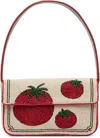 Staud Off-white & Red Tommy Beaded Bag
