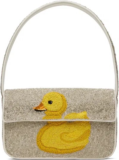 Staud Off-white & Yellow Tommy Beaded Bag In Dnir Ducks Not In A