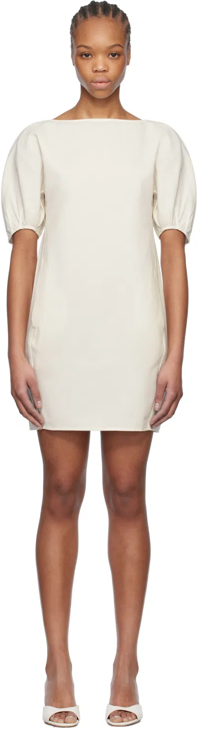 Staud Off-white Didi Minidress In Ivy Ivory