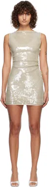 Staud Sequin-detail Eton Mini Dress In Moon Moon