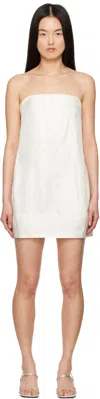 Staud Off-white Lidia Silk Minidress In Ivy Ivory