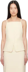 Staud Off-white Una Tank Top In Ecr Ecru