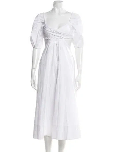 Pre-owned Staud Off-the-shoulder Long Dress In White