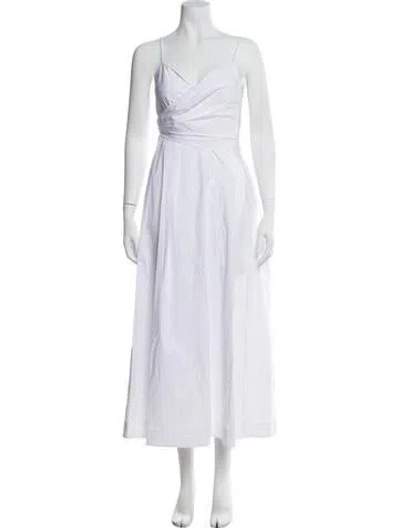 Pre-owned Staud Off-the-shoulder Long Dress In White