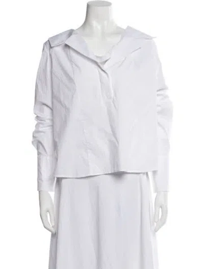 Pre-owned Staud Off-the-shoulder Long Sleeve Blouse W/ Tags In White
