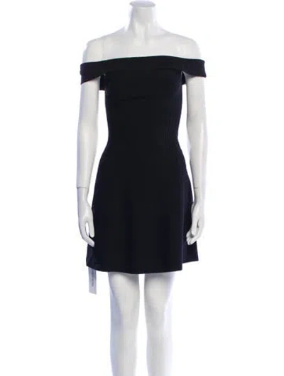 Pre-owned Staud Off-the-shoulder Mini Dress In Black