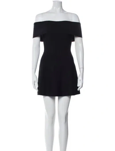 Pre-owned Staud Off-the-shoulder Mini Dress In Black