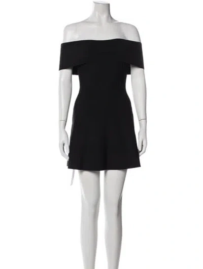 Pre-owned Staud Off-the-shoulder Mini Dress In Black