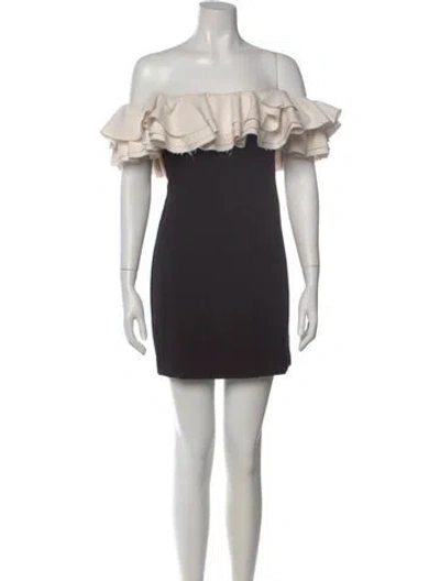 Pre-owned Staud Off-the-shoulder Mini Dress In Black