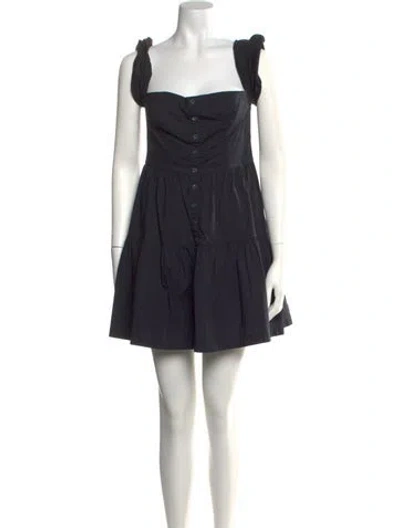 Pre-owned Staud Off-the-shoulder Mini Dress In Black