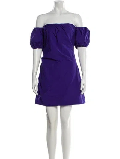 Pre-owned Staud Off-the-shoulder Mini Dress In Multi