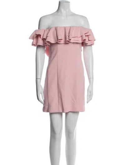 Pre-owned Staud Off-the-shoulder Mini Dress In Pink