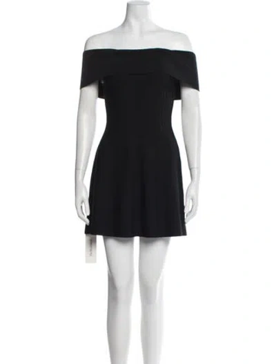Pre-owned Staud Off-the-shoulder Mini Dress W/ Tags In Black