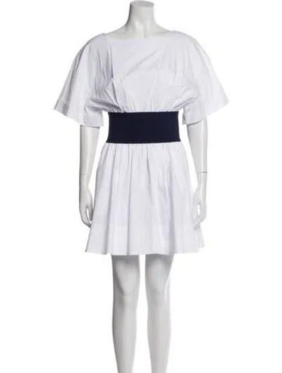 Pre-owned Staud Off-the-shoulder Mini Dress W/ Tags In White