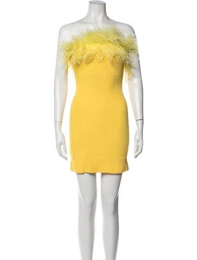 Pre-owned Staud Off-the-shoulder Mini Dress In Yellow