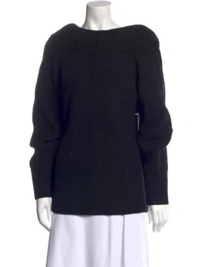 Pre-owned Staud Off-the-shoulder Sweater In Black