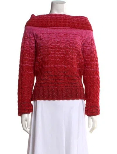 Pre-owned Staud Off-the-shoulder Sweater In Pink/red