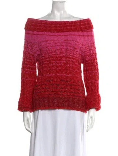 Pre-owned Staud Off-the-shoulder Sweater In Red