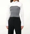 Staud O'keefe Top In Charcoal White In Multi