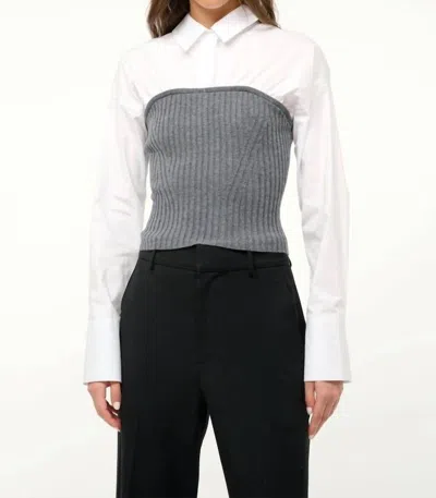 Staud O'keefe Top In Charcoal White In Multi
