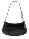Staud Curved Rectangular Black Shoulder Handbag With Chain Link Strap In Black