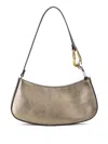 Staud Ollie Metallic Leather Shoulder Bag In Brown