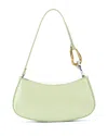 Staud Ollie Chain-link Leather Shoulder Bag In Pale Jade