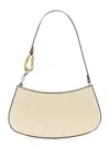 Staud Crescent-shaped Handbag With Gold And Silver Hardware In White