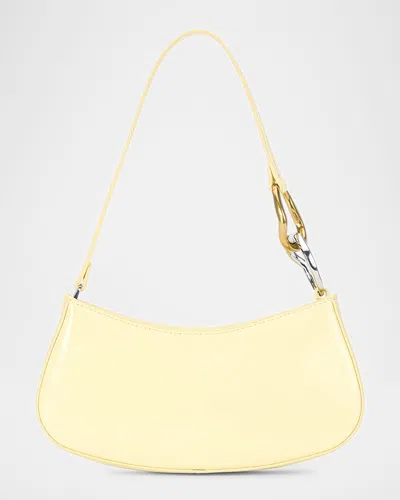 Staud Ollie Chain-link Leather Shoulder Bag In Buttercup