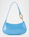 Staud Ollie Leather Shoulder Bag In  Blue
